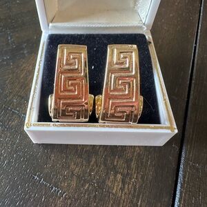 Gold Greek Key Cuff Links